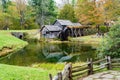 An Autumn View of Visitors at Mabry Mill on the Blue Ridge Parkway Royalty Free Stock Photo