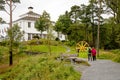 Bergen, Norway, `Floyen Folkerestaurant` restaurant and tourist center. Floyen mountain.