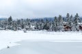 Flozen Lake, Climate Change at Southern California, Big Bear Lake, San Bernardino, 2016