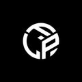 FLP letter logo design on black background. FLP creative initials letter logo concept. FLP letter design Royalty Free Stock Photo
