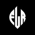 FLR circle letter logo design with circle and ellipse shape. FLR ellipse letters with typographic style. The three initials form a