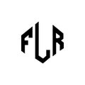 FLR letter logo design with polygon shape. FLR polygon and cube shape logo design. FLR hexagon vector logo template white and