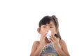 Flu cold or allergy symptom.Sick young asian Royalty Free Stock Photo