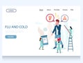 Flu and cold vector website landing page design template