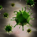 Flu / Cold Virus in detail - Microscope Royalty Free Stock Photo