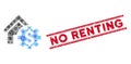 Flu Collage House Rent Options Icon and Grunge No Renting Stamp with Lines