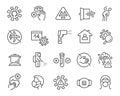 Flu and coronavirus icons set. Editable vector stroke.