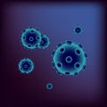 Flu or coronavirus, realistic concept of a pandemic or viral infection, vector