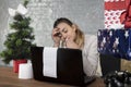 Flu does not bother the woman at work, the holiday season