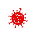 Flu infection. Red Symbol Corona Virus Infection. Medicine warning pandemic epidemic and quarantine. Dangerous disease. Vector