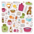 Flu influenza icons vector.