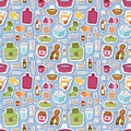 Flu influenza icons vector seamless pattern