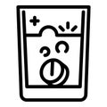 Flu pill glass icon, outline style