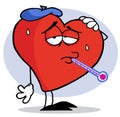 Flu Ridden Red Heart