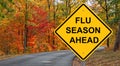 Flu Season Ahead Warning Sign Royalty Free Stock Photo