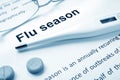 Flu Season Sign On A Paper.