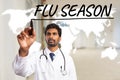 Flu season text hand-written by doctor