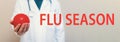 Flu Season theme with a medical doctor Royalty Free Stock Photo