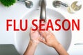 Flu Season theme with person washing their hands Royalty Free Stock Photo