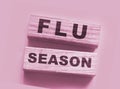 Flu Season words on wooden blocks. Mediicine healthcare concept Royalty Free Stock Photo