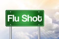 Flu Shot Green Road Sign Royalty Free Stock Photo
