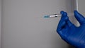 Flu shot. Flu vaccine in a syringe at a doctor in the RK. 14.01.2020 Ukraine Royalty Free Stock Photo