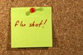 Flu shot post it Royalty Free Stock Photo