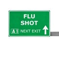 FLU SHOT road sign isolated on white Royalty Free Stock Photo