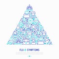 Flu and symptoms concept in triangle