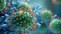 The Flu Virus in Large Numbers with Different Strains AI Generated