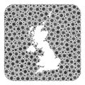 Map of United Kingdom - Covid Collage with Hole Royalty Free Stock Photo