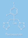 Fluconazole antifungal drug triazole class molecule. Skeletal formula. Royalty Free Stock Photo