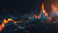Fluctuating Financial Graphs Representing Real-Time Market Activity and Volume Royalty Free Stock Photo