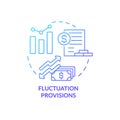 Fluctuation provisions blue gradient concept icon