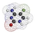 Flucytosine (5-fluorocytosine) antimycotic drug molecule Royalty Free Stock Photo