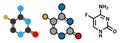 Flucytosine (5-fluorocytosine) antimycotic drug molecule