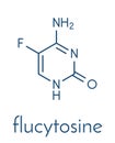 Flucytosine 5-fluorocytosine antimycotic drug molecule. Skeletal formula.