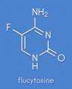 Flucytosine 5-fluorocytosine antimycotic drug molecule. Skeletal formula.