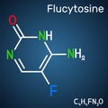 Flucytosine, 5-fluorocytosine, 5-FC molecule. It is antifungal drug used to treat severe infections caused by Candida and