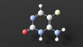 flucytosine molecule, molecular structure, antifungal medication, ball and stick 3d model, structural chemical formula with