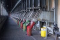 Flue-gas box in gas distribution channel on coke battery Royalty Free Stock Photo