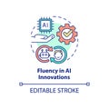 Fluency in AI innovations concept icon