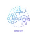 Fluency, language proficiency blue gradient concept icon Royalty Free Stock Photo