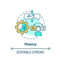 Fluency, language proficiency multi color concept icon