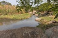 fluent river with rocks and vegetation in Africa. Lubango. Angola.