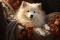 Fluffy American Eskimo Dog