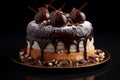 fluffy artistic chocolate cake