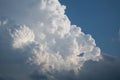 Fluffy Beautiful White and Dark Clouds with Blue Sky Background Royalty Free Stock Photo