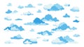 Fluffy Blue Clouds, Serene Seamless Sky Pattern, vector design Generative AI Royalty Free Stock Photo