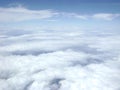 Fluffy bright cloud layer below blue sky Royalty Free Stock Photo